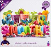 Autocollant SMOOTHIE titre 3D perroquets sticker