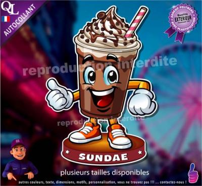 Autocollant SUNDAE MASCOTTE COMIQUE ref1