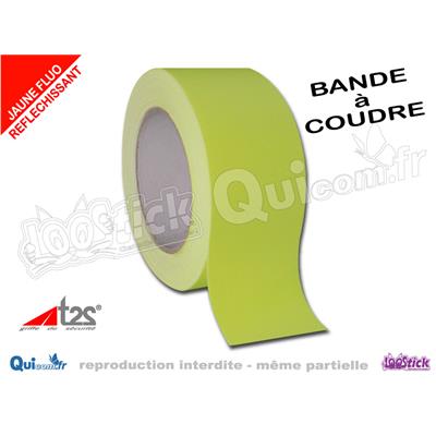 Bande REFLECHISSANTE à Coudre Tissu JAUNE Fluo