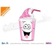 Autocollant MILKSHAKE FRAISE cartoon