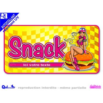 sticker autocollant SNACK cadre PIN-UP résistant UV