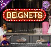 Autocollant BEIGNETS bandeau forain effet néon
