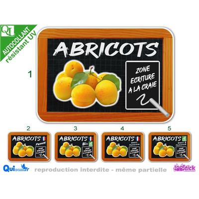 Sticker affiche ABRICOTS motif ardoise avec ZONE CRAIE