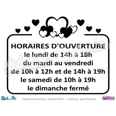 Lettrage Adhésif Horaires motif COEURS