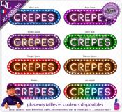 Autocollant CREPES bandeau forain effet néon