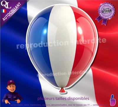 Autocollant BALLON TRICOLORE ref1