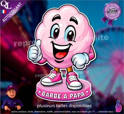 Autocollant BARBE A PAPA COMIQUE ref1