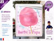 PLV BARBE A PAPA| choix : affiche autocollante - diffusant pour enseigne lumineuse - banderole - toile imprimée