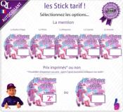 Autocollant BARBE A PAPA licorne STICK TARIF