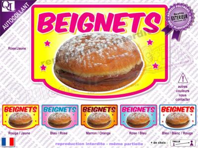 Autocollant BEIGNETS cadre plv forain