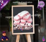 Autocollant BISCUIT ROSE de REIMS TITRE sticker