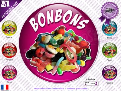 Autocollant BONBONS effet doming