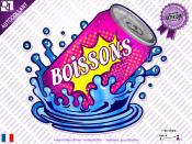 Autocollant CANETTE Boissons Splash