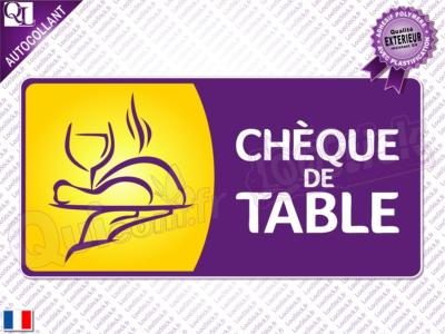 Autocollant Chèque de Table (ref2)