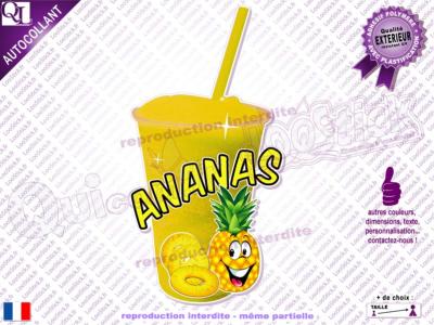 Sticker autocollant GRANITA ANANAS comique résistant UV