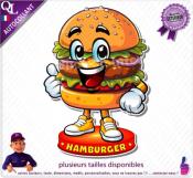 Autocollant HAMBURGER MASCOTTE COMIQUE ref1