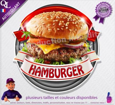 Autocollant HAMBURGER ruban forain STICKER