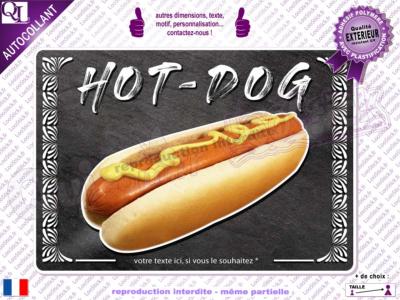 Autocollant HOT-DOG fond ardoise