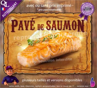 Autocollant PAVE de SAUMON affiche western