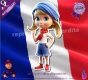 Autocollant PETITE FILLE TRICOLORE ref1