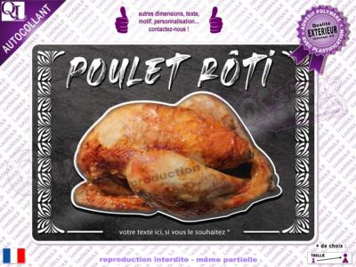 Autocollant POULET RÔTI fond ardoise