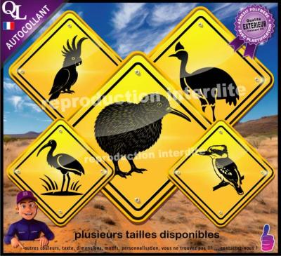 Autocollant PANNEAU AUSTRALIE oiseaux