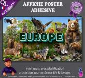 AFFICHE POSTER PLV autocollant ANIMAUX du MONDE 