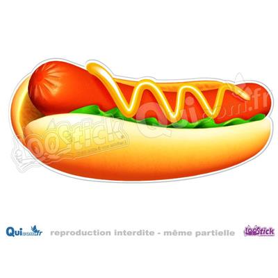 Autocollant HOT-DOG moutarde Dessin