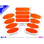 4 Bandes Casque adhésif Réfléchissant ORANGE