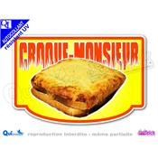 Autocollant CROQUE MONSIEUR cadre 5 couleurs au choix