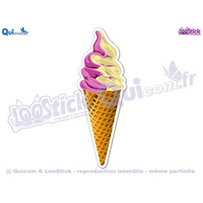 Autocollant Glace Italienne Vanille Fraise