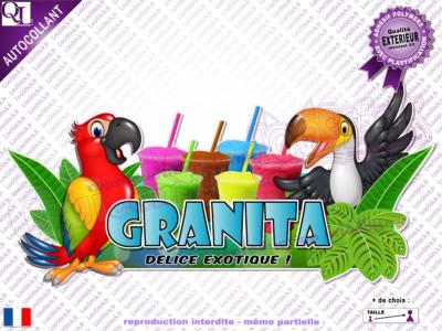 Autocollant GRANITA perroquet toucan DELICE EXOTIQUE