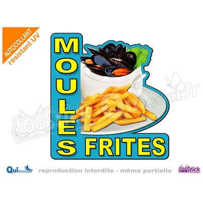 Autocollant MOULES FRITES turquoise