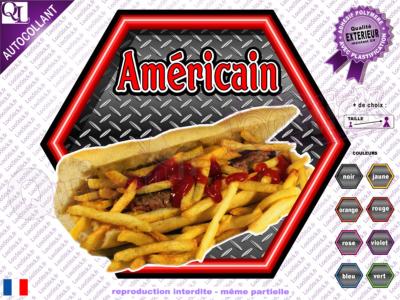 Autocollant AMERICAIN hexa effet métal