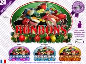 Sticker autocollant BONBONS DECOR NOEL rsistant UV