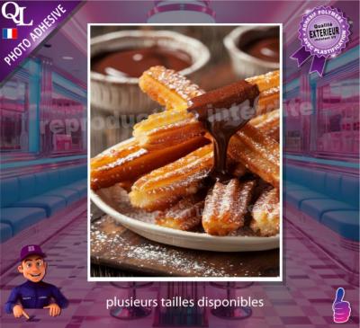 CHURROS avec CHOCOLAT poster photo adhésif  ref 2