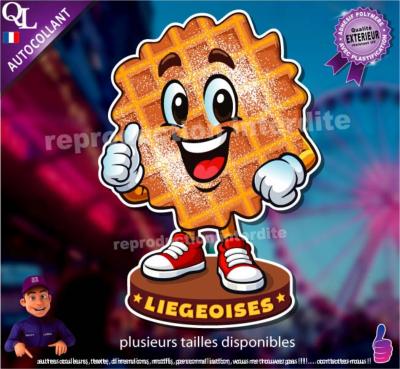 Autocollant GAUFRE LIEGEOISE COMIQUE ref1
