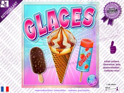 Autocollant Affiche plv GLACES à emporter