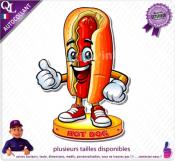 Autocollant HOT DOG MASCOTTE COMIQUE ref1
