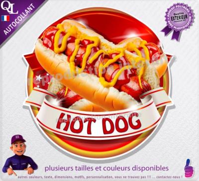 Autocollant HOT DOG ruban forain STICKER