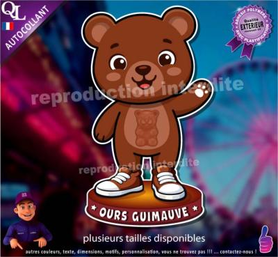 Autocollant OURS GUIMAUVE CHOCOLAT mascotte