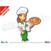 Autocollant Pizzaïolo Femme (ref2)