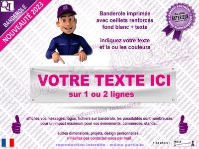 Banderole TEXTE Personnalisé plv stand (1-2 lignes)