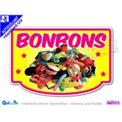 Autocollant BONBONS cadre 5 couleurs au choix