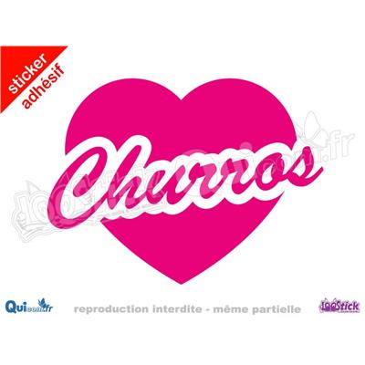 Sticker Churros Titre Coeur