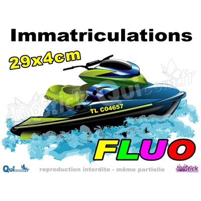 Immatriculations Jet-Ski Adhésif FLUO 29cm