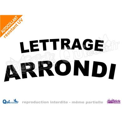 lettrage adhésif arrondi dimensions prédéfinies