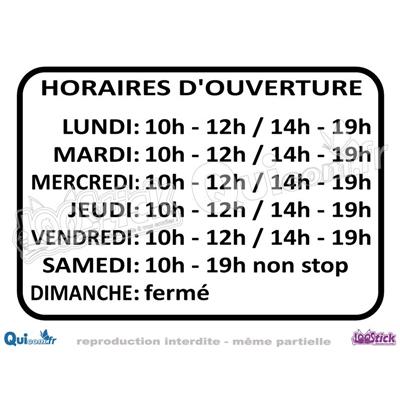 Lettrage Adhésif Horaires CADRE Simple