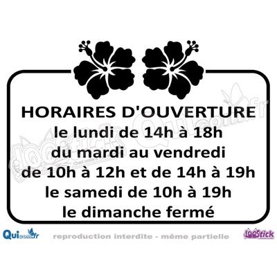 Lettrage Adhésif Horaires motif HIBISCUS
