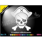 Sticker TETE DE MORT CHAPEAU PIRATE OS 